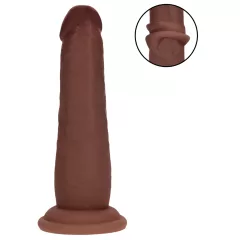   RealRock - dupla sűrűségű élethű dildó (barna, 15,5 cm)