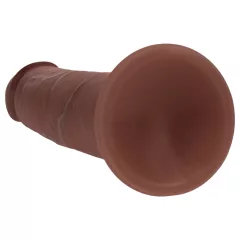   RealRock - dupla sűrűségű élethű dildó (barna, 15,5 cm)