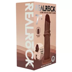   RealRock - dupla sűrűségű élethű dildó (barna, 18,5 cm)