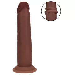   RealRock - dupla sűrűségű élethű dildó (barna, 20,5 cm)