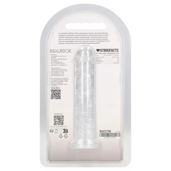 RealRock - élethű dildó tapadókoronggal (átlátszó) - 12,7 cm