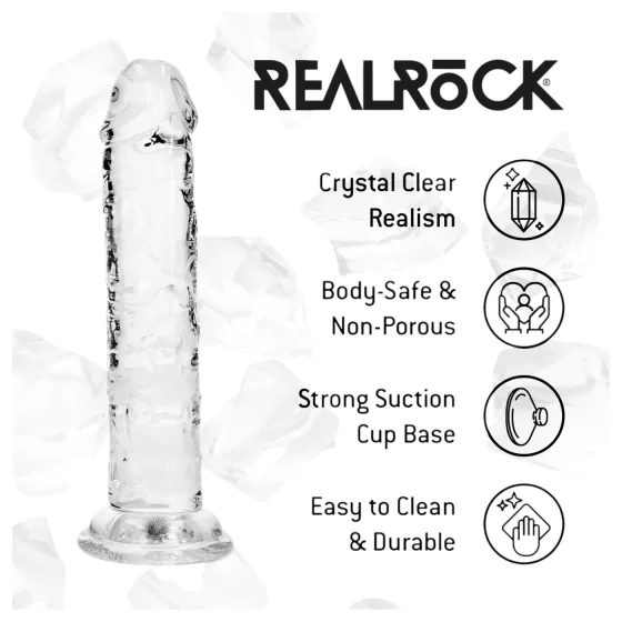 RealRock - élethű dildó tapadókoronggal (átlátszó) - 12,7 cm