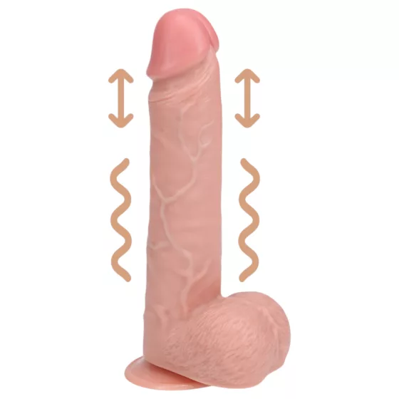 RealRock - tapadókorongos lökő vibrátor - natúr (20,5cm)