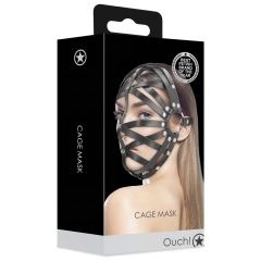 Ouch! - műbőr ketrec maszk (fekete)