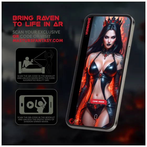 Masturs Raven - szopó-rezgő AR maszturbátor (fekete)