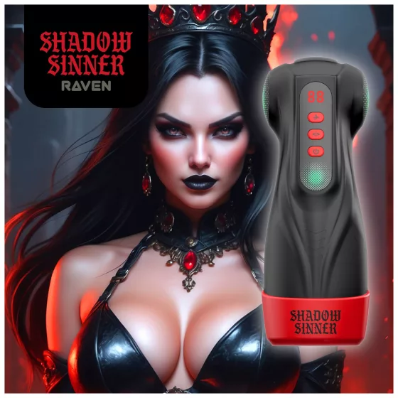 Masturs Raven - szopó-rezgő AR maszturbátor (fekete)