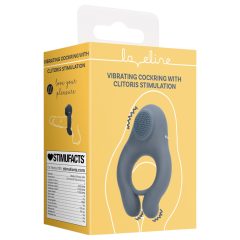   Loveline - vibrációs péniszgyűrű csiklóstimulálóval (szürke)