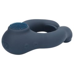   Loveline - vibrációs péniszgyűrű csiklóstimulálóval (szürke)