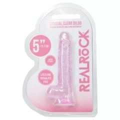 RealRock - élethű dildó herékkel (rózsaszín) - 12,7 cm