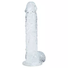 RealRock - élethű dildó herékkel (átlátszó) - 12,7 cm