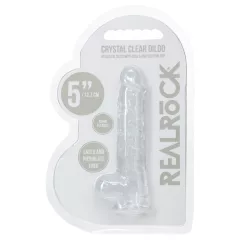 RealRock - élethű dildó herékkel (átlátszó) - 12,7 cm