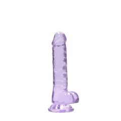 REALROCK - átlátszó élethű dildó - lila (17cm)