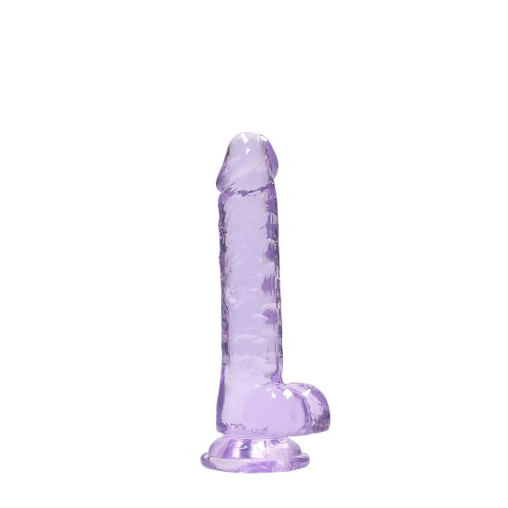 REALROCK - átlátszó élethű dildó - lila (17cm)