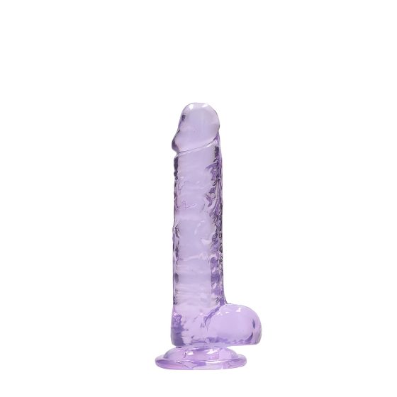 REALROCK - átlátszó élethű dildó - lila (17cm)