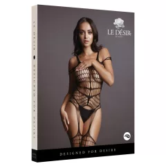 Le Désir - fekete necc fehérnemű overál (S-XL)