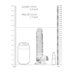REALROCK - átlátszó élethű dildó - átlátszó (17cm)
