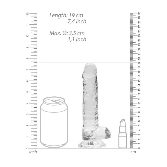 REALROCK - átlátszó élethű dildó - átlátszó (17cm)