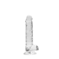 REALROCK - átlátszó élethű dildó - átlátszó (17cm)