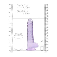 REALROCK - átlátszó élethű dildó - lila (19cm)
