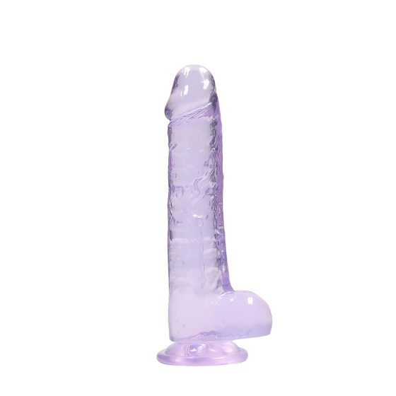 REALROCK - átlátszó élethű dildó - lila (19cm)