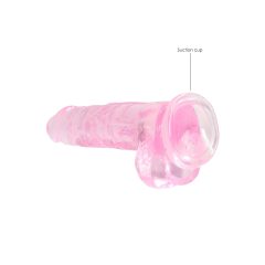 REALROCK - átlátszó élethű dildó - pink (19cm)