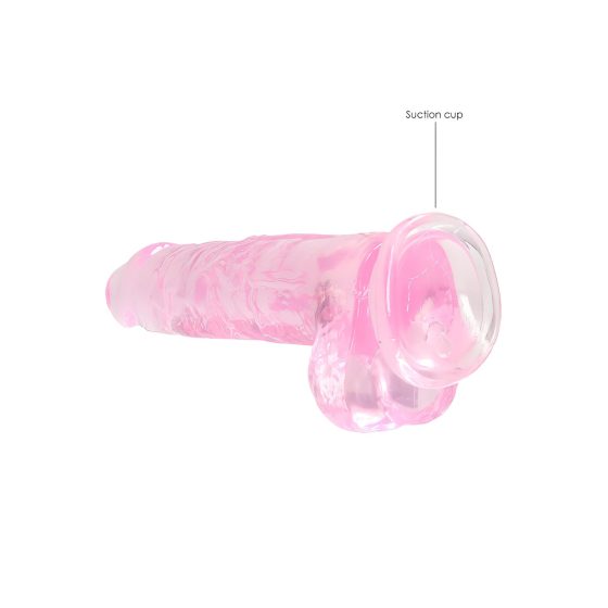 REALROCK - átlátszó élethű dildó - pink (19cm)