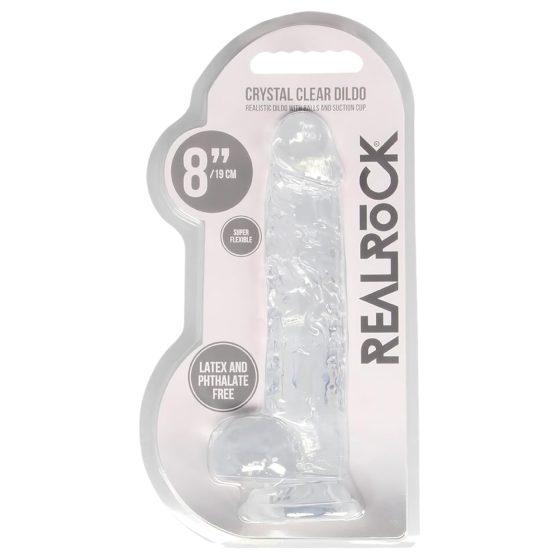 REALROCK - átlátszó élethű dildó - átlátszó (19cm)
