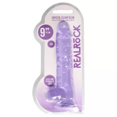RealRock - átlátszó élethű dildó (lila, 22 cm)
