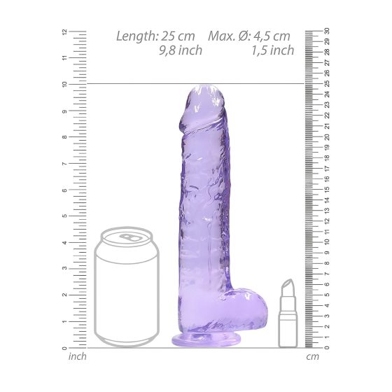 REALROCK - átlátszó élethű dildó - lila (22cm)