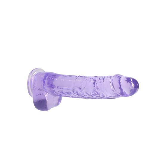 REALROCK - átlátszó élethű dildó - lila (22cm)
