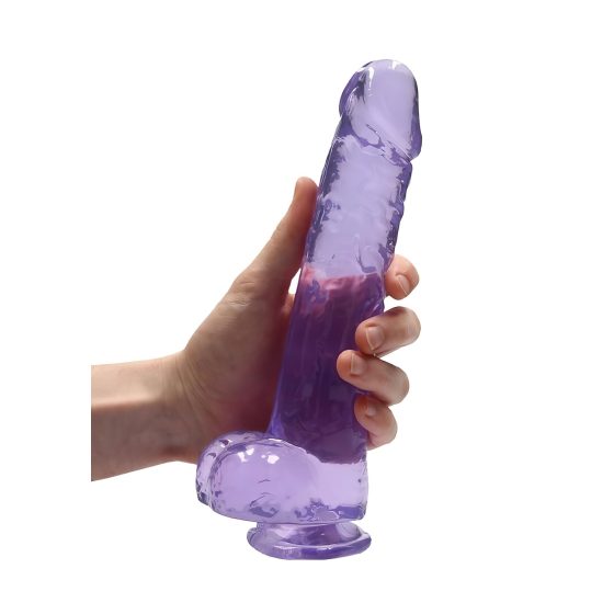 REALROCK - átlátszó élethű dildó - lila (22cm)