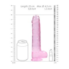 REALROCK - átlátszó élethű dildó - pink (22cm)