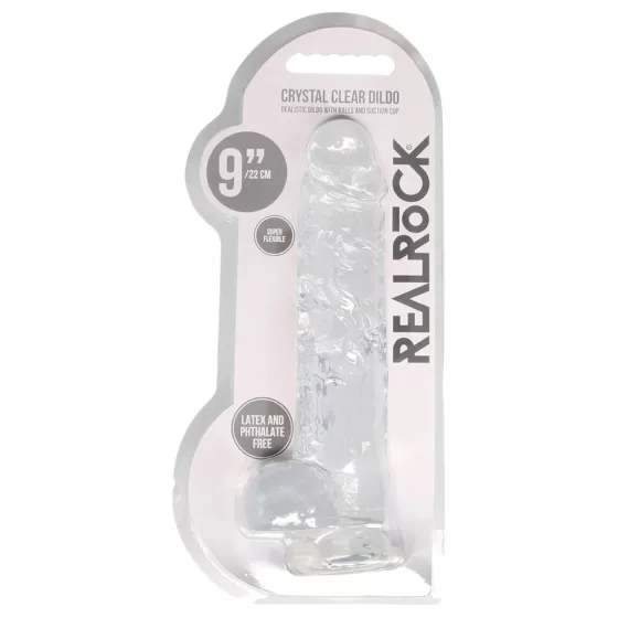 RealRock - átlátszó élethű dildó - átlátszó (22cm)