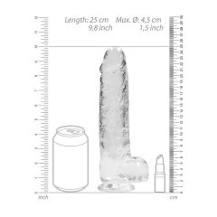 REALROCK - átlátszó élethű dildó - átlátszó (22cm)