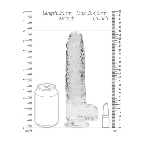 RealRock - átlátszó élethű dildó - átlátszó (22cm)