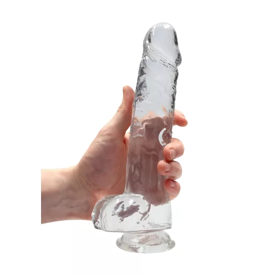 RealRock - átlátszó élethű dildó - átlátszó (22cm)