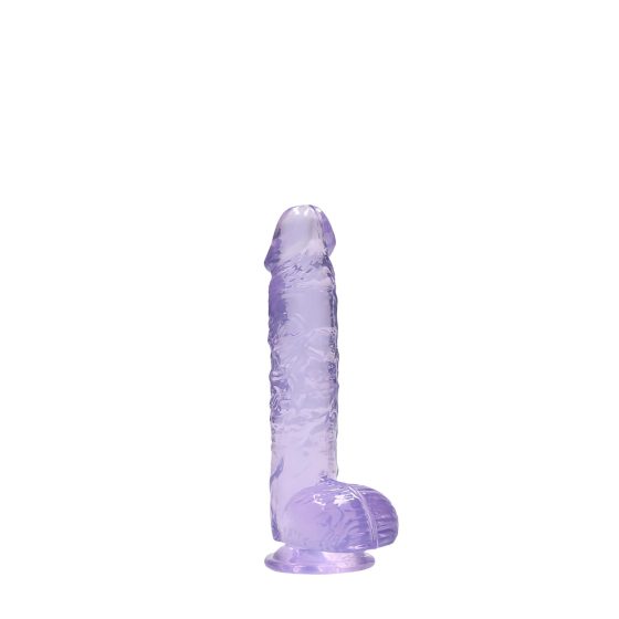 REALROCK - átlátszó élethű dildó - lila (15cm)