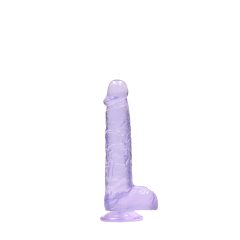 REALROCK - átlátszó élethű dildó - lila (15cm)