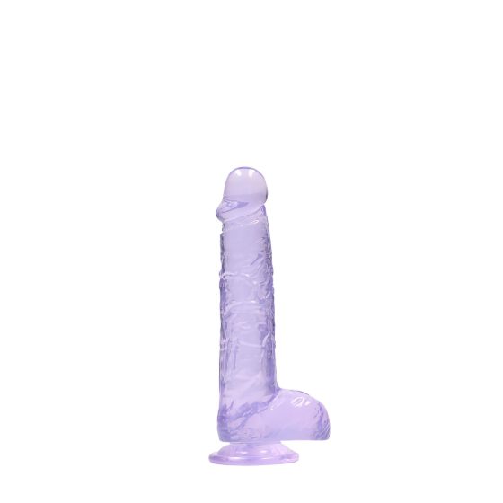 REALROCK - átlátszó élethű dildó - lila (15cm)