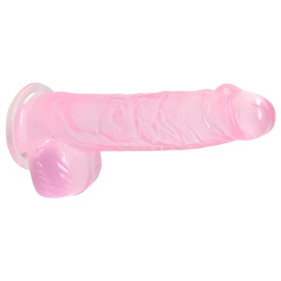 REALROCK - átlátszó élethű dildó - pink (15cm)