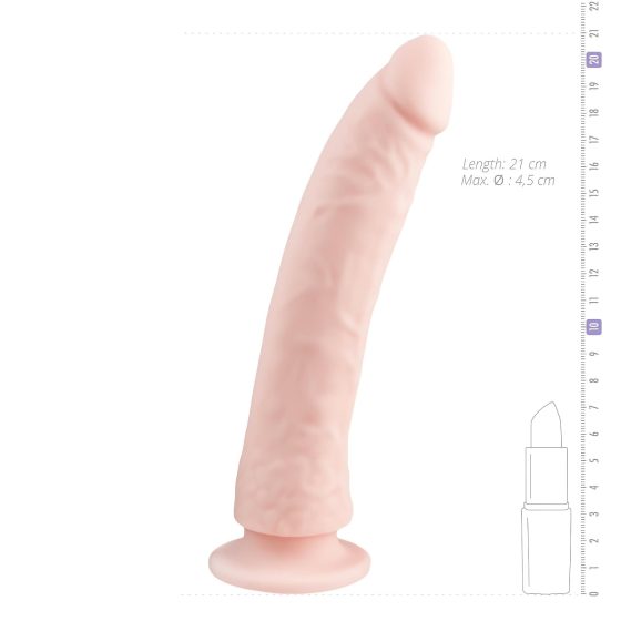 Easytoys - tapadókorongos 100% szilikon dildó (21cm) - natúr