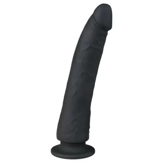 Easytoys - tapadókorongos 100% szilikon dildó (21cm) - fekete