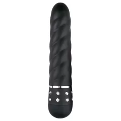 Easytoys Diamond Twirled - csavart rúd vibrátor (fekete)