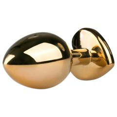   Easytoys Metal No.7 - pink köves, kúp anál plug - arany (3cm)