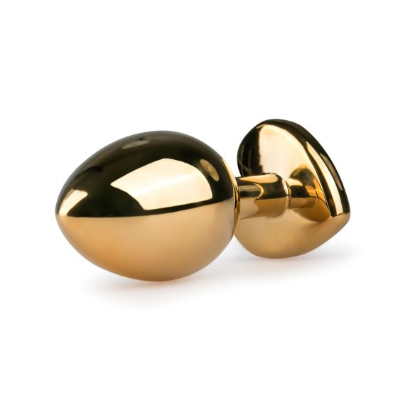 Easytoys Metal No.7 - pink köves, kúp anál plug - arany (3cm)