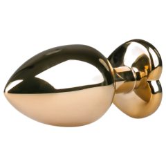   Easytoys Metal No.8 - anál plug szíves talppal - arany-pink (3,5cm)