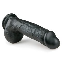 Easytoys - tapadókorongos, herés dildó (22,5cm) - fekete