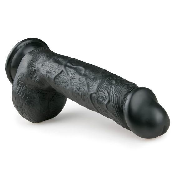 Easytoys - tapadókorongos, herés dildó (22,5cm) - fekete
