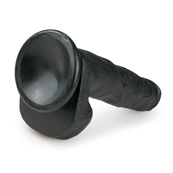 Easytoys - tapadókorongos, herés dildó (22,5cm) - fekete