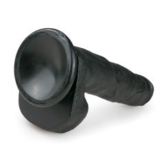   Easytoys - tapadókorongos, herés nagy dildó (26,5cm) - fekete